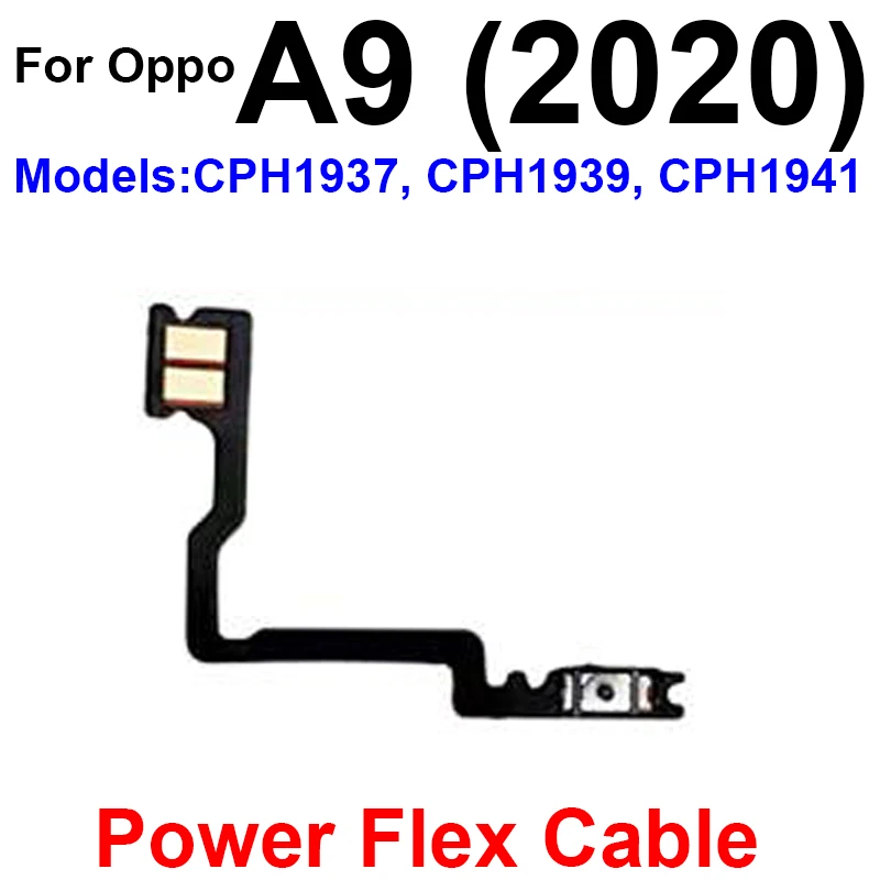 Cable flexible de potencia de volumen para OPPO A5, A9, A31, A33, A91, A92, A93, 2020, 4G, botones de encendido y apagado, Botón lateral Voulme