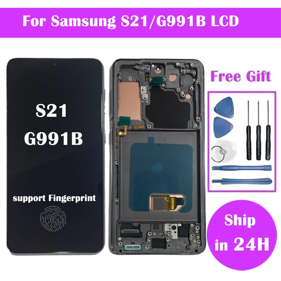 Pantalla Super AMOLED para Samsung Galaxy S21, Pantalla LCD, montaje de Pantalla táctil, digitalizador de repuesto para Samsung S21 G991B LCD