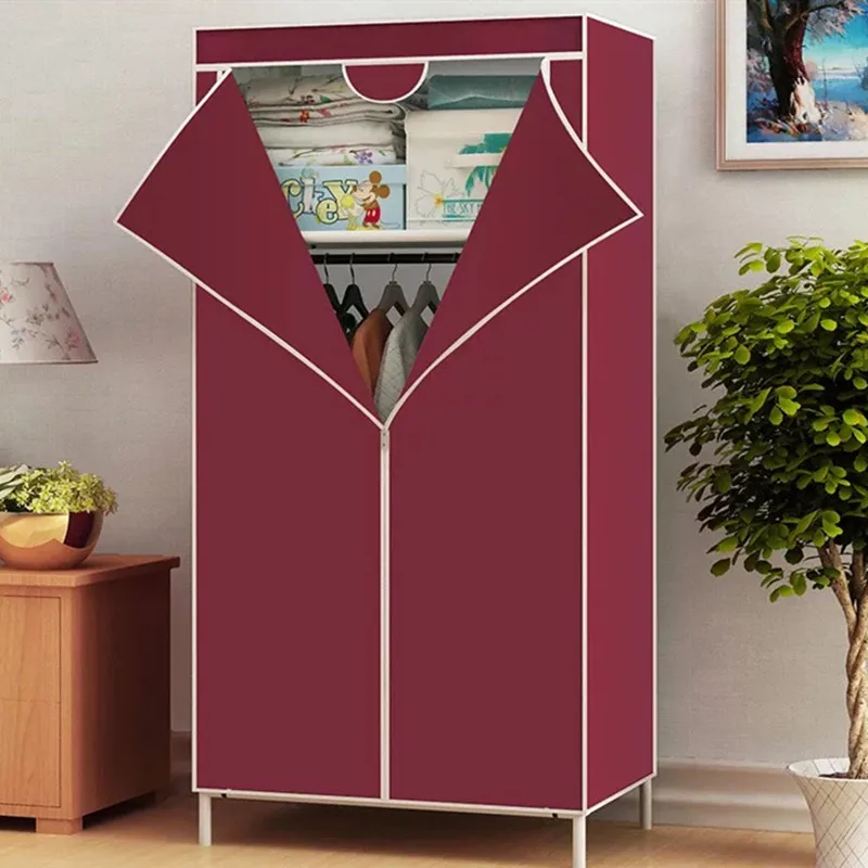 70*45*150  Non-woven Cloth Wardrobe Folding Portable Clothing Storage Cabinet Dustproof Cloth Closet Simple Bedroom Multipurpose