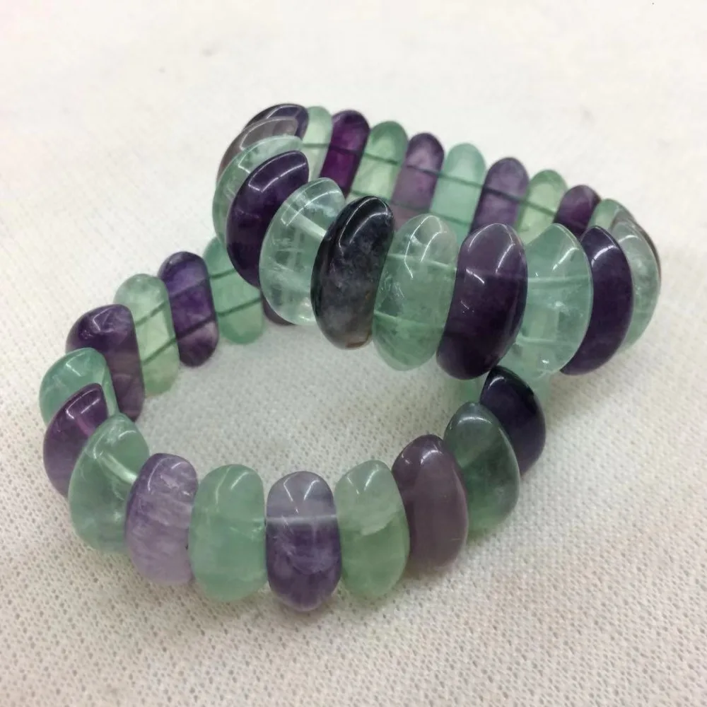 Natural Fluorite Stone Beads Bracelet Natural Gemstone Bangle for Woman for Gift Wholesale !