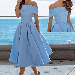 A Line Satin Crystals Pleat Knee Length V Neck  Bridesmaid Dresses Wedding Party Prom Birthday Evening Cocktail Lace Up Back