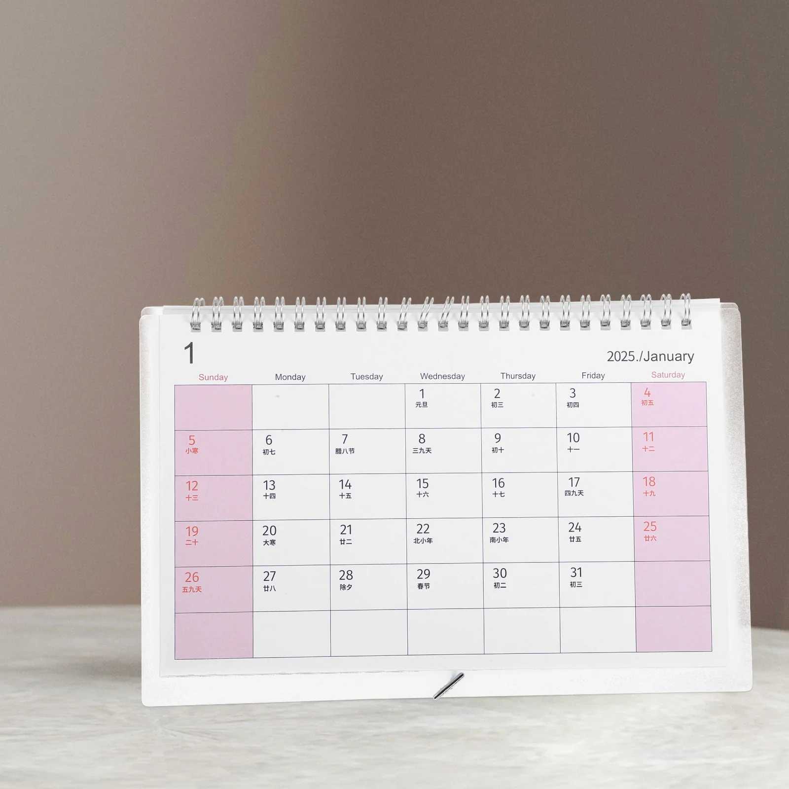 2025 Tabletop Calendar Minimalist Flip Desk Office Organizer Ample Space for Notes Paper Material Modern Decorative