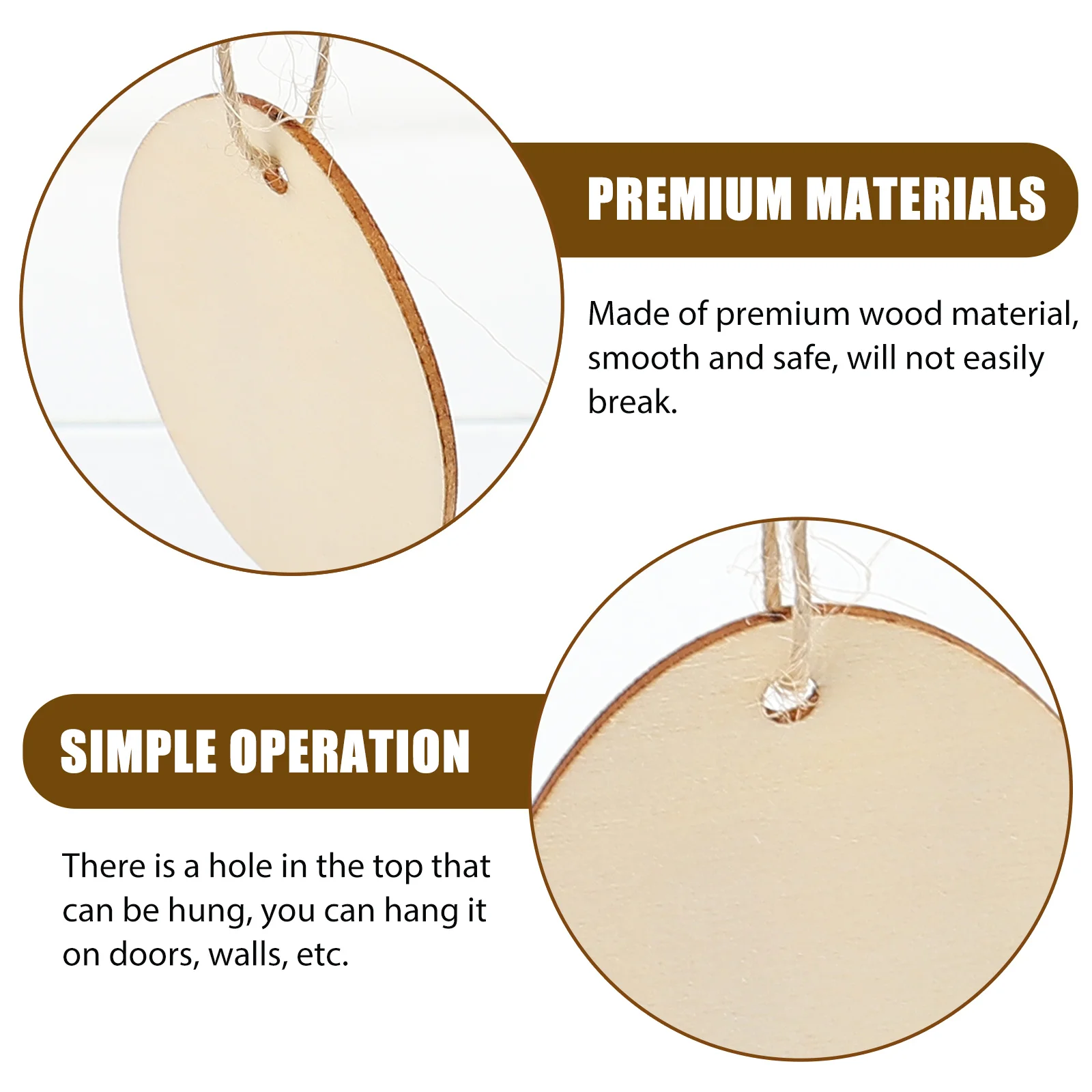 

10pcs Wooden Easter Eggs Unpainted Light Brown DIY Cutout Crafts Sewing Pendulum Decor Wall Display Art Supplies