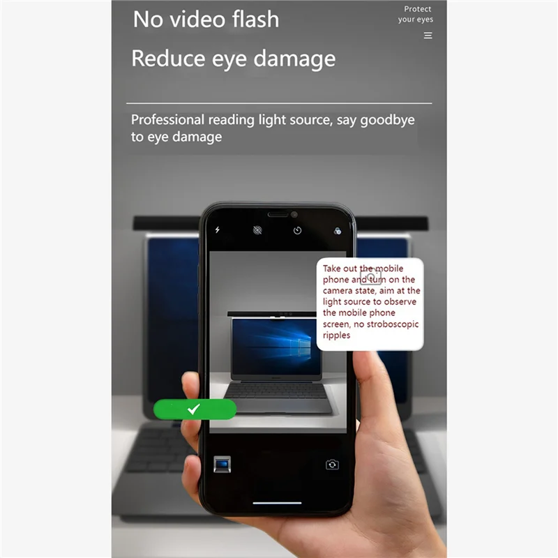 AFOURT-2X Lichtbalk voor laptopmonitor USB E-Reading LED-werklamp 3, instelbare kleurtemperatuur, geen schermverblinding