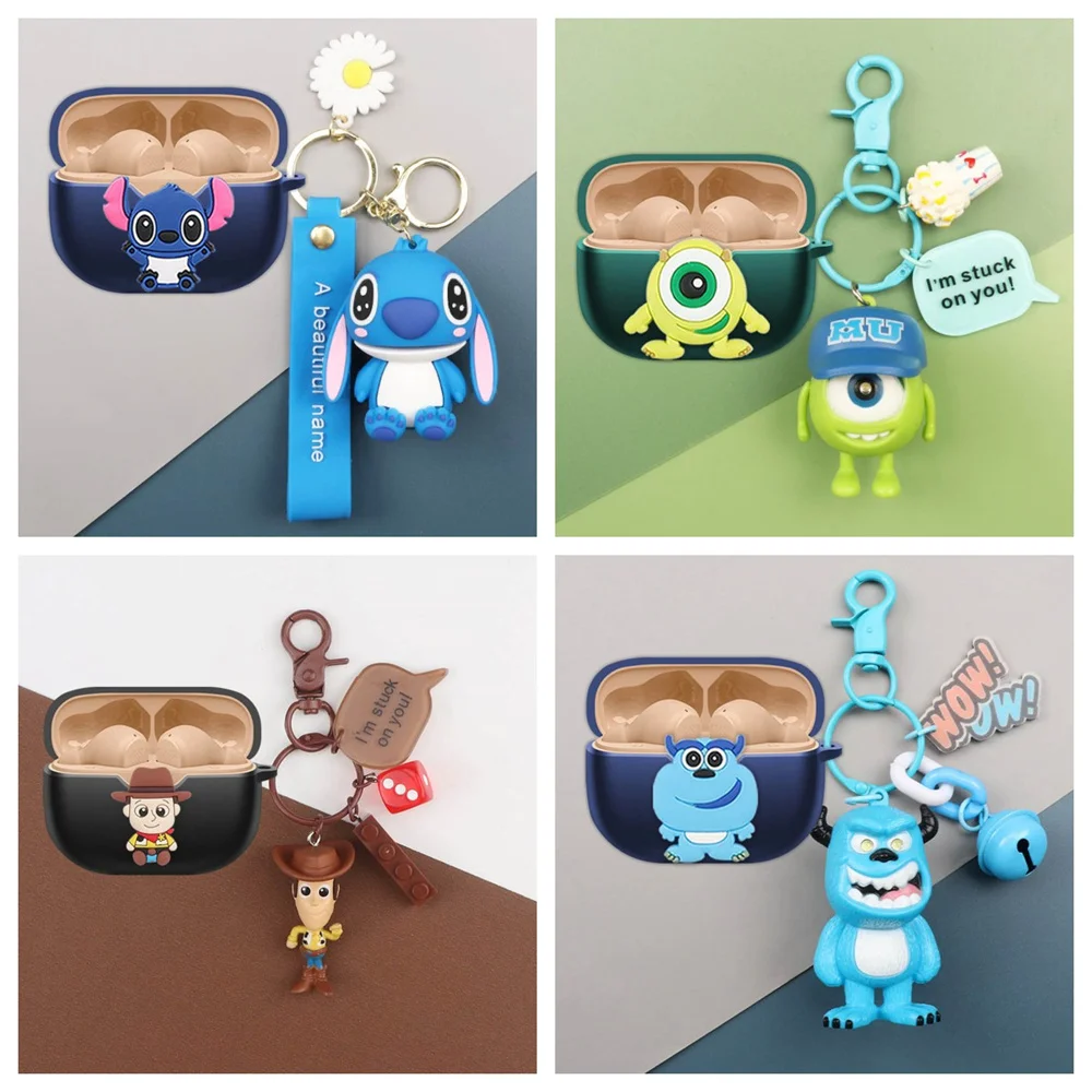 Hot Cute Cartoon Anime Role Stitch Earphone Cover for JBL Wave Beam Earphone Wireless Headphone Case Box with Lovely Pendant