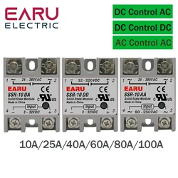 SSR-25DA SSR-40DA SSR-40AA SSR-40DD SSR 10A 25A 40A 60A 80A 100A DD DA AA Solid State Relay Module for PID Temperature Control