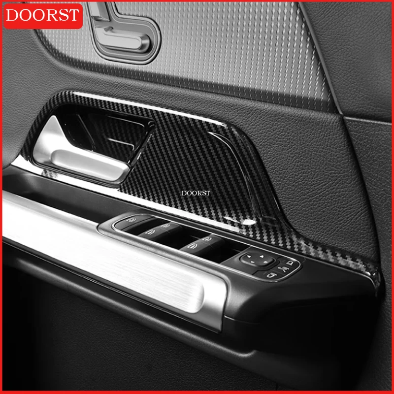 

For Mercedes Benz GLB GLA EQA EQB Class X247 H247 AMG CarbonFibre Inner Door Armrest Handle Bowl Frame Trim Interior Accessories