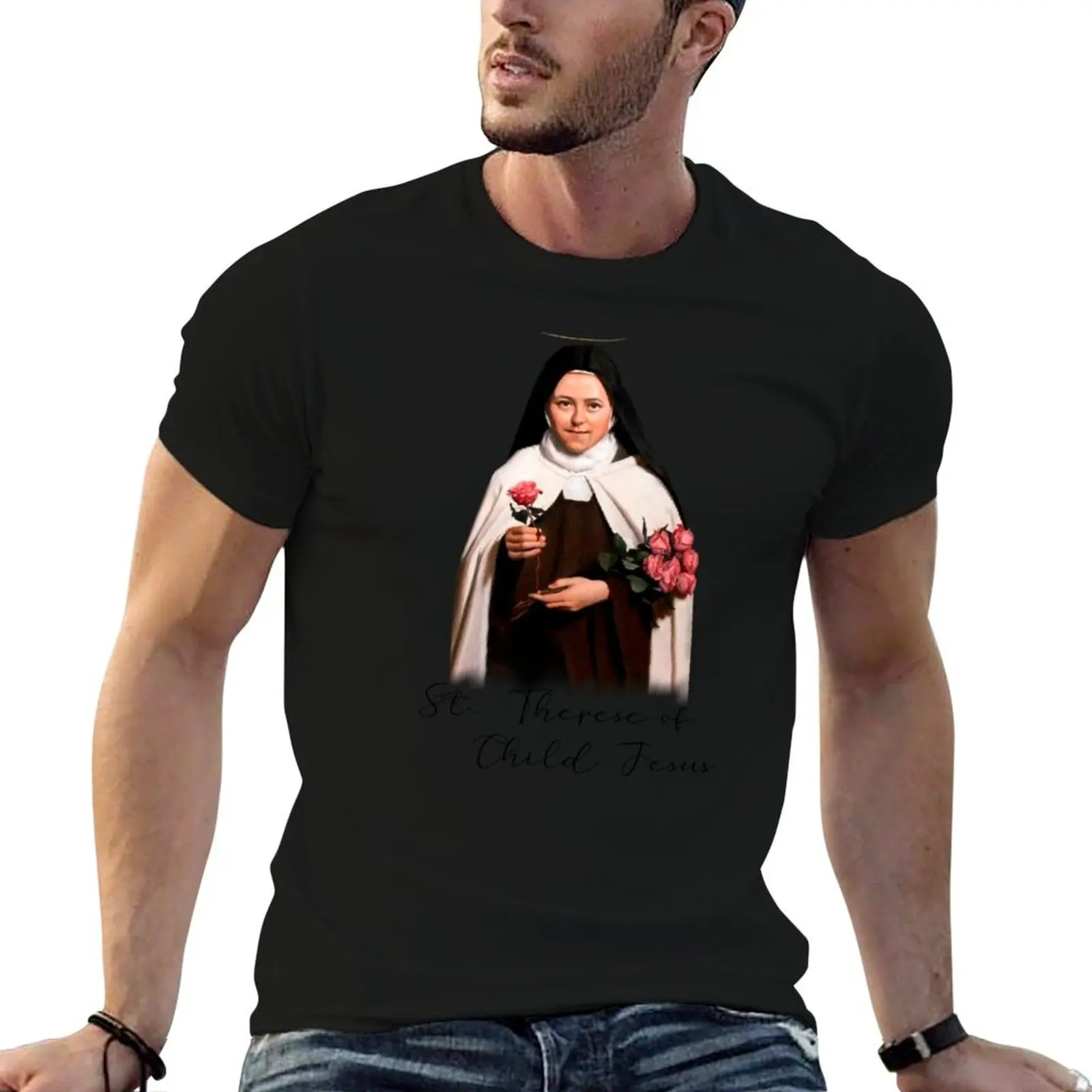 St. Therese of Child Jesus T-Shirt vintage anime shirt plain t shirt men 100℅ cotton