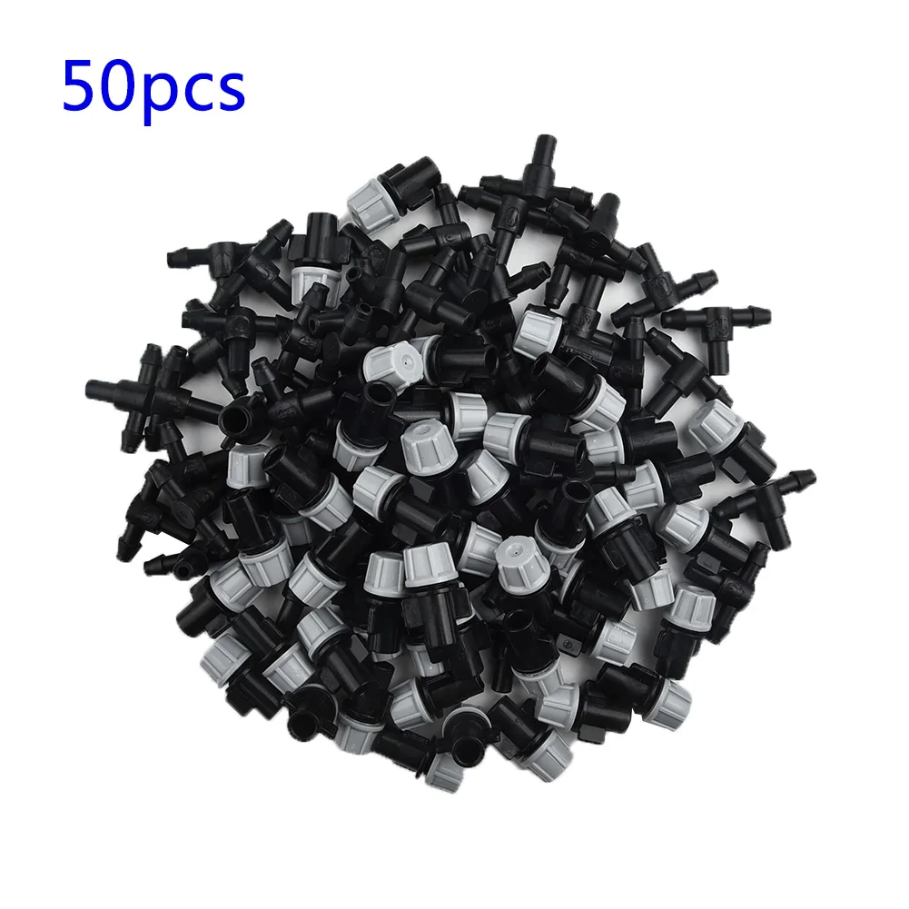 Water-Saving Hose Tool Garden flow drip head Greenhouse Irrigation System Adjustable 50pcs 1/4 Applicators Water-Saving