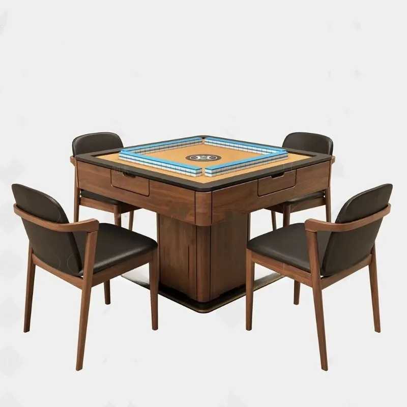Table chess and card room tea antique household dining table mahjong machine integrated dual-purpose play