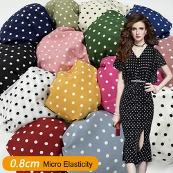 1m Fashion Polka Dot Pillow Fabric Nordic Minimalist Decorative Fabric Micro Elastic Plain Printed Polka Dot Shirt Dress Fabric