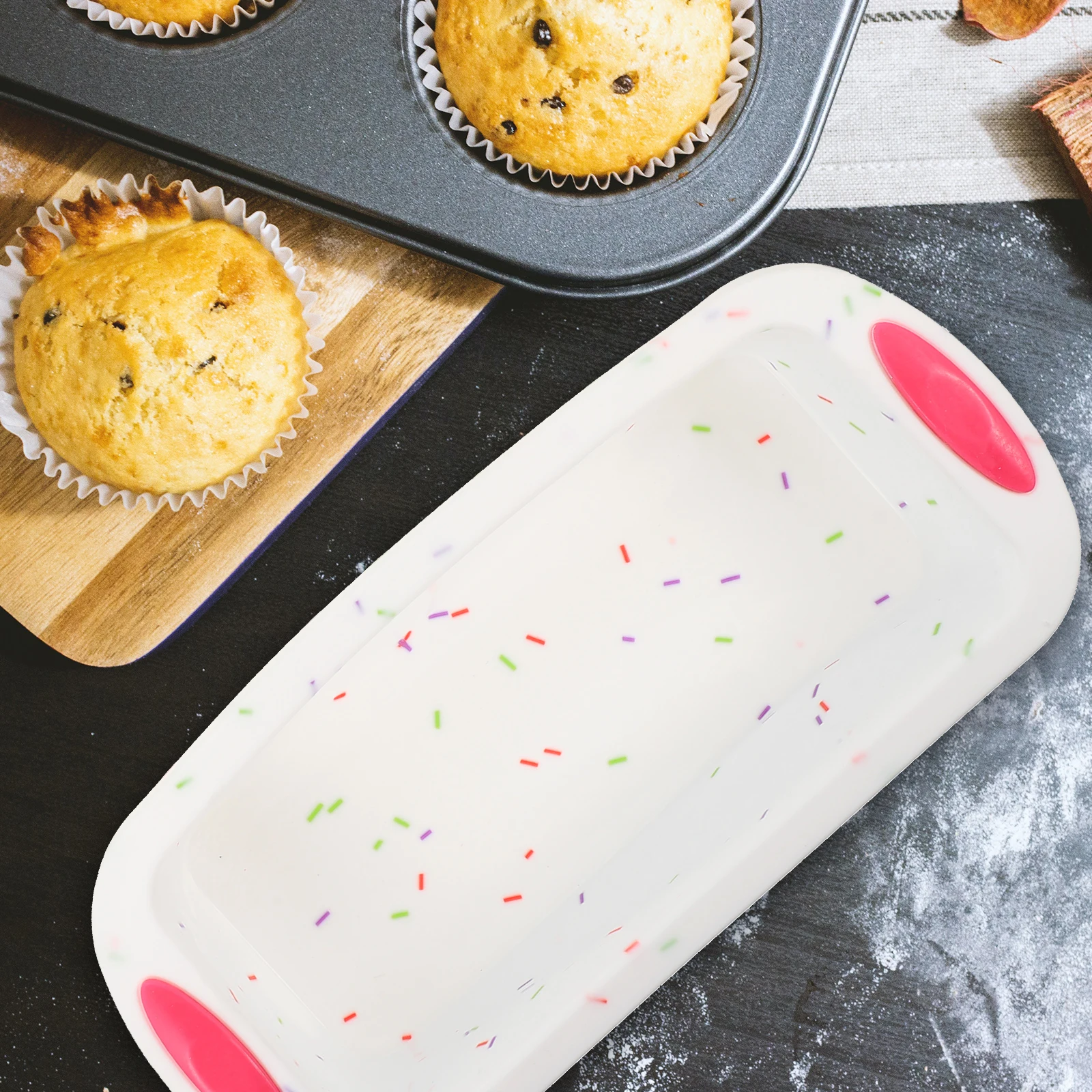 

1 set Silicone Cake Mold Bread Toast Loaf Pan Baking Tools Flexible Nonstick Reusable Microwave Safe Oven Proof Washable
