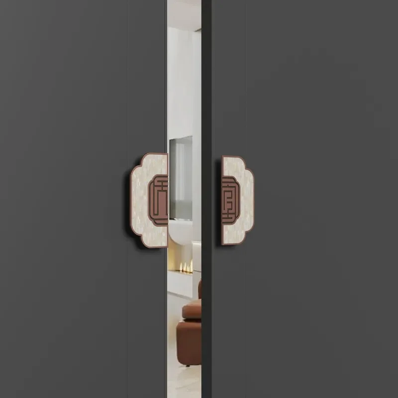 Gold Luxury Glass Door Handle for Hotel Banquet Hall Chinese Style Shell Design Modern Interior Hardware Accessory Heavy Duty