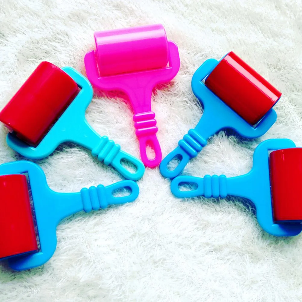 4 stücke Hand Fuß Druck Kit Kunststoff Roller Für Ton Glatte Teig Werkzeug Kinder Keramik Kunst Handwerk Geschenk Ton Nudelholz für Kinder