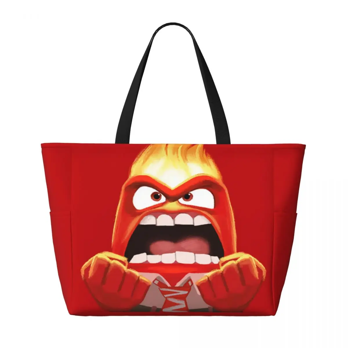 Custom Anger Inside Out Tote Bag for Women Big Capacity Beach Gym Travel Bags