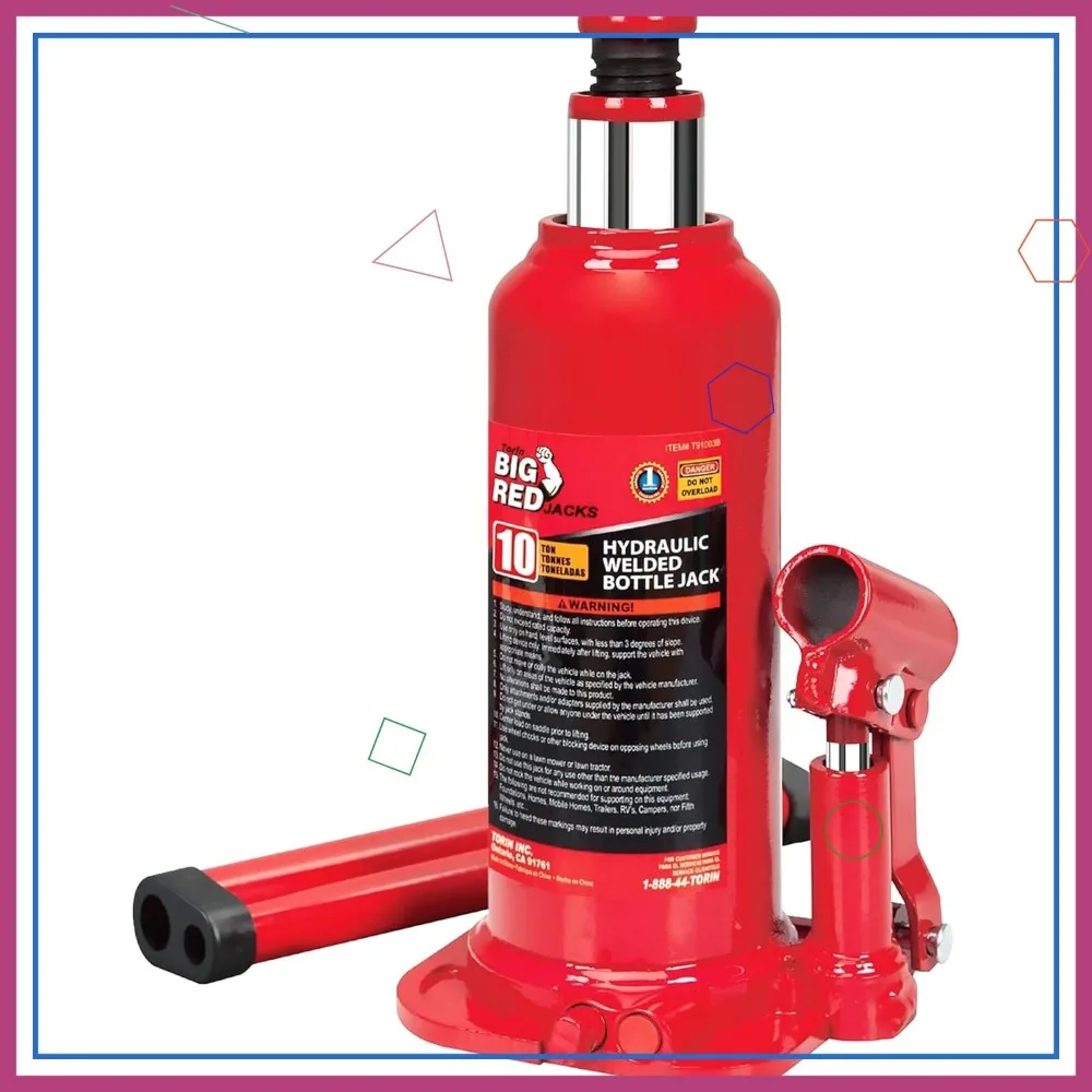 مقبس زجاجة سيارة هيدروليكي 10 طن لإصلاح السيارات ورفع المنزل، سعة 20000 رطل، هيكل فولاذي متين