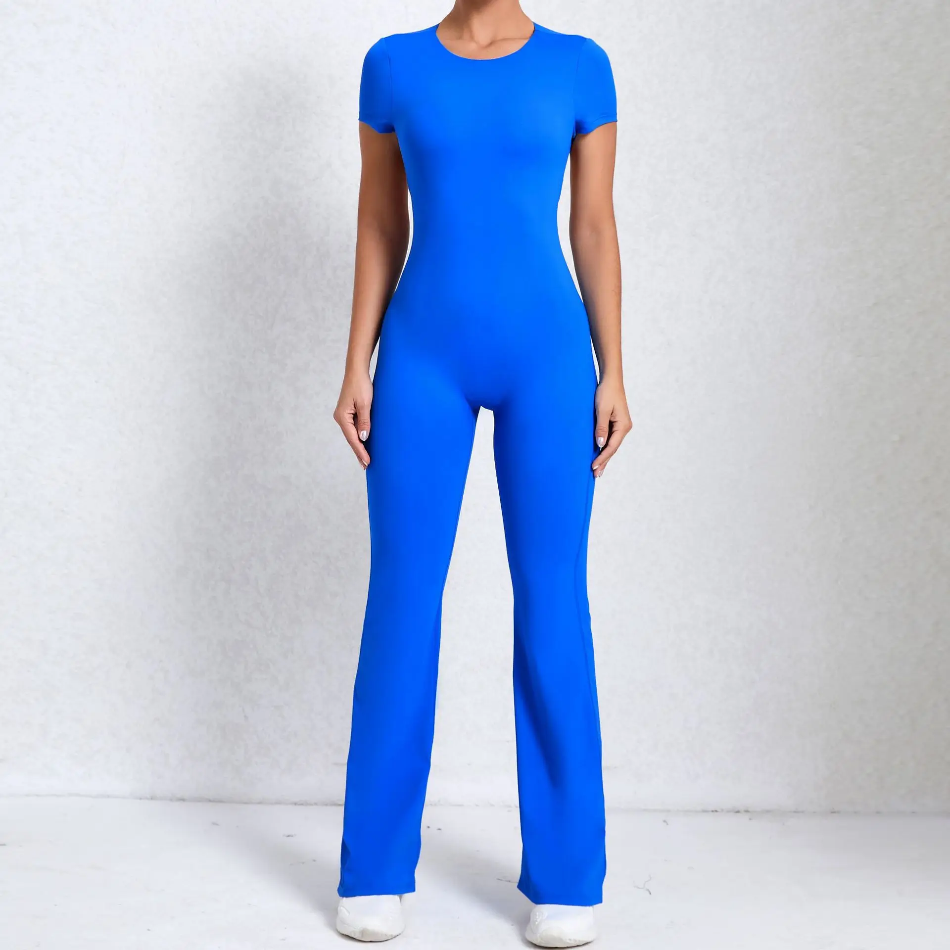 Long-Sleeved One-piece Suit Women Backless Sports Jumpsuit Female Push up Rompers Quick Drying Yoga Clothing Workout Bodysuits image 5