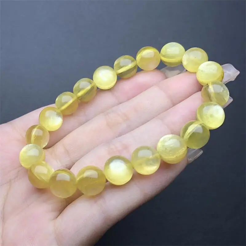 9MM Natural Gold Lepidolite Bracelet Reiki Healing Energy Crystal Stretch Bracelet Couple Jewelry Gift 1PCS