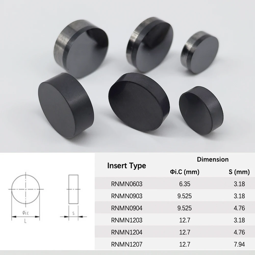 Insertos de resurfacing de culata RNGN0603 RNGN0904 RNGN1204 PCD PCBN CBN torno de fresado CNC herramientas de corte de placa redonda