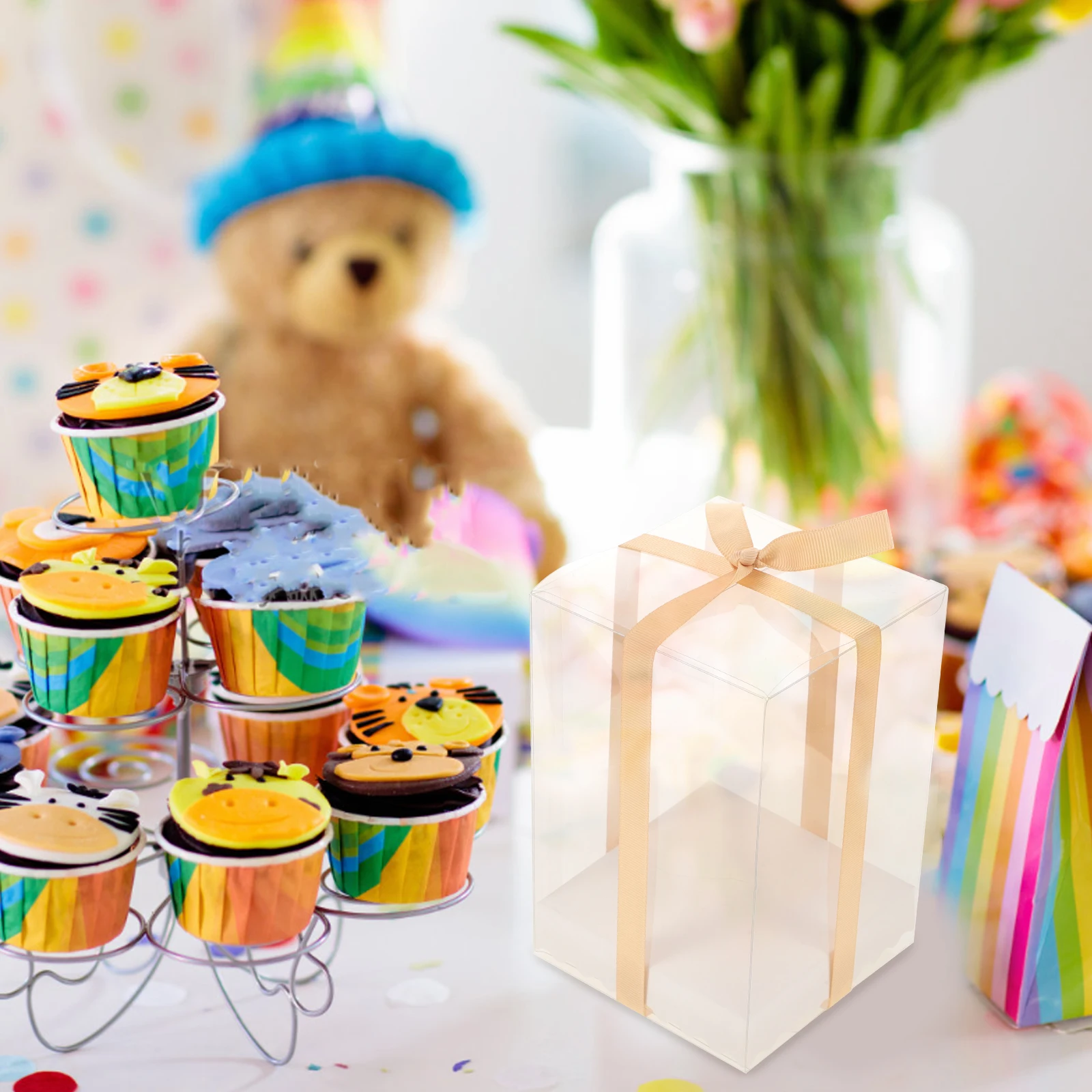 

Transparent Gift Boxes PVC Clear Cube Storage Container Wedding Favour Packaging Box ies Cookies Chocolate Sweets C
