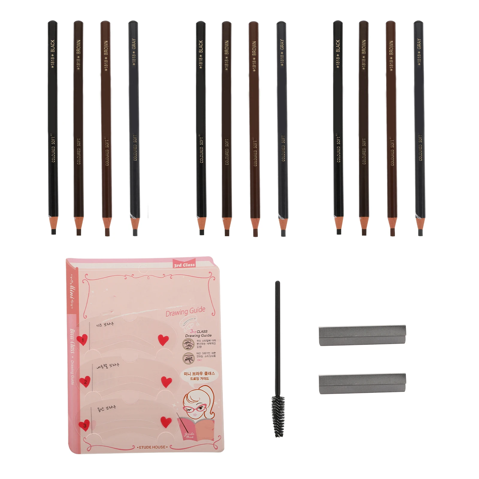 مجموعة أقلام الحواجب من الفولاذ المقاوم للصدأ، أقلام رسم مقاومة للماء، أداة تجميل كحل، قلم تحديد ظلال العيون، هدية عيد ميلاد #4