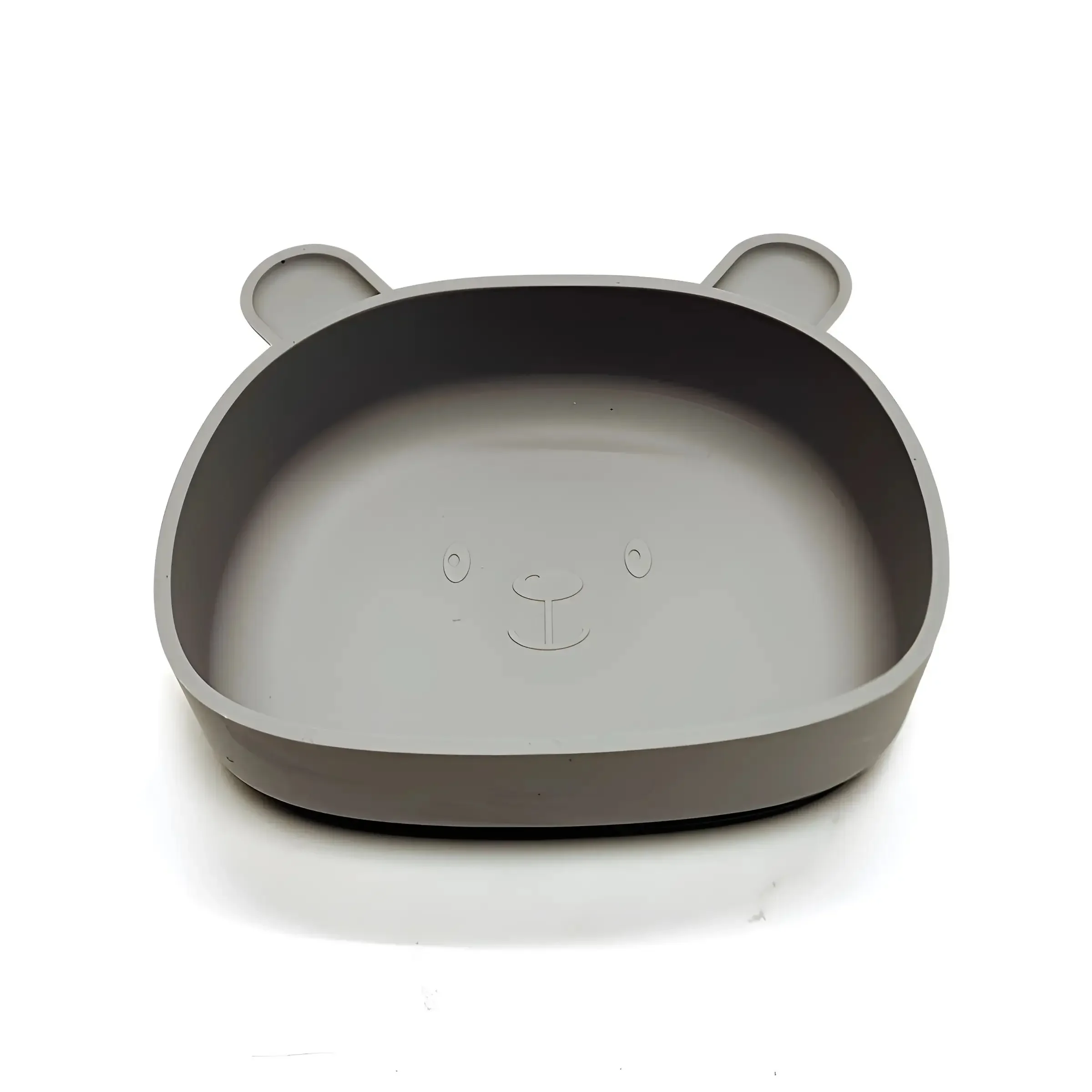 Children\'s silicone dinner plate baby auxiliary bowl suction cup bear cartoon dinner plate fall-proof anti-scald tableware