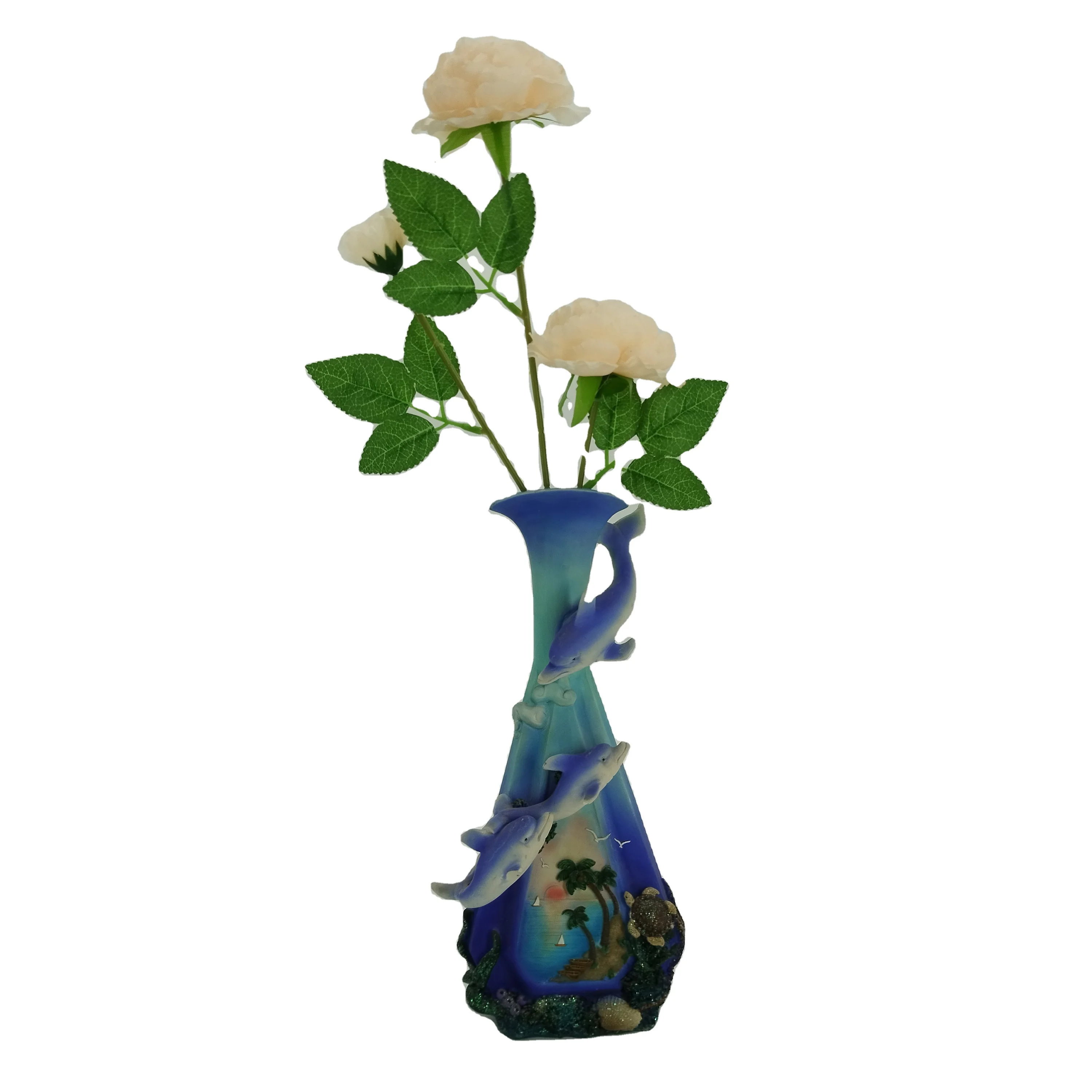 Nautical Style Dolphin Statues Resin Sea Animals Figurines Polyresin Handmade Hand-painted Customizable for Home Decoration