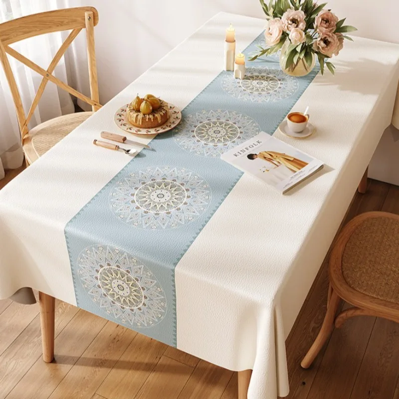 Luxurious PVC Environmentally Friendly Tablecloth Irregular Pattern Rectangular Dining Desk Mat Washfree Stain Proof Tables Pad