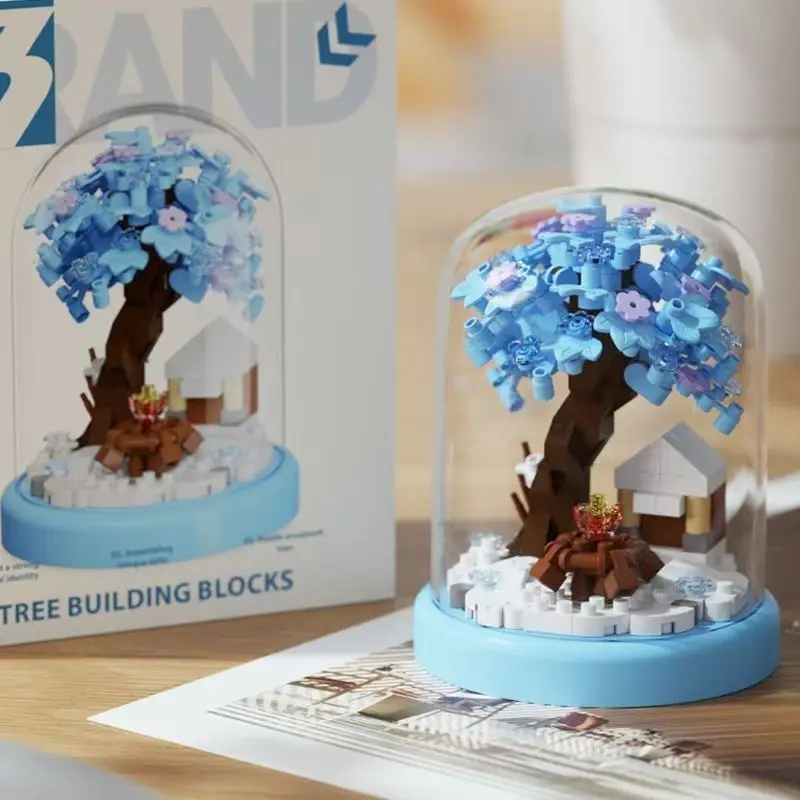 Flower Building Blocks Season Tree Spring Summer Autum Winter Sakura Maple Everlasting Plant Toy fordecorative toy gifts