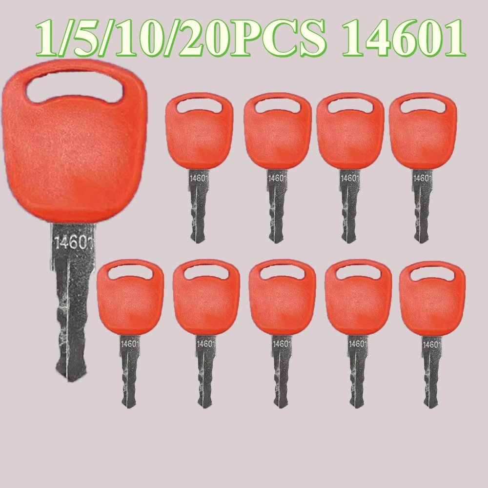 Ignition Key Red 14601 Excavator Tractor 82003267 82030143 Heavy Equipment Starter Key