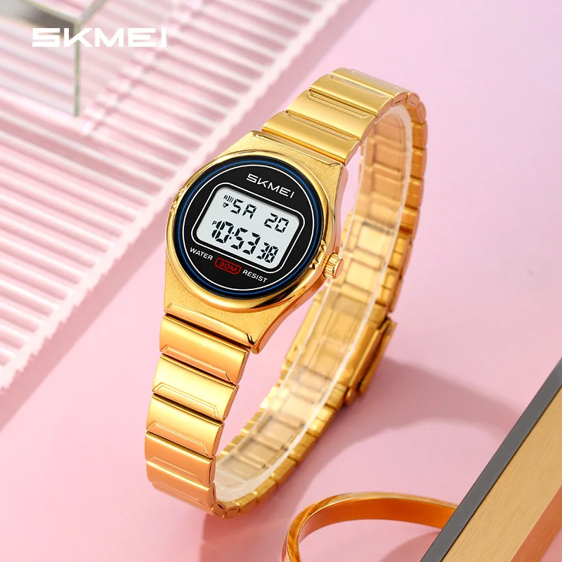 

SKMEI креативные элегантные женские часы высшего бренда класса люкс водонепроницаемые спортивные женские электронные часы с маленьким циферблатом цифровые наручные часы