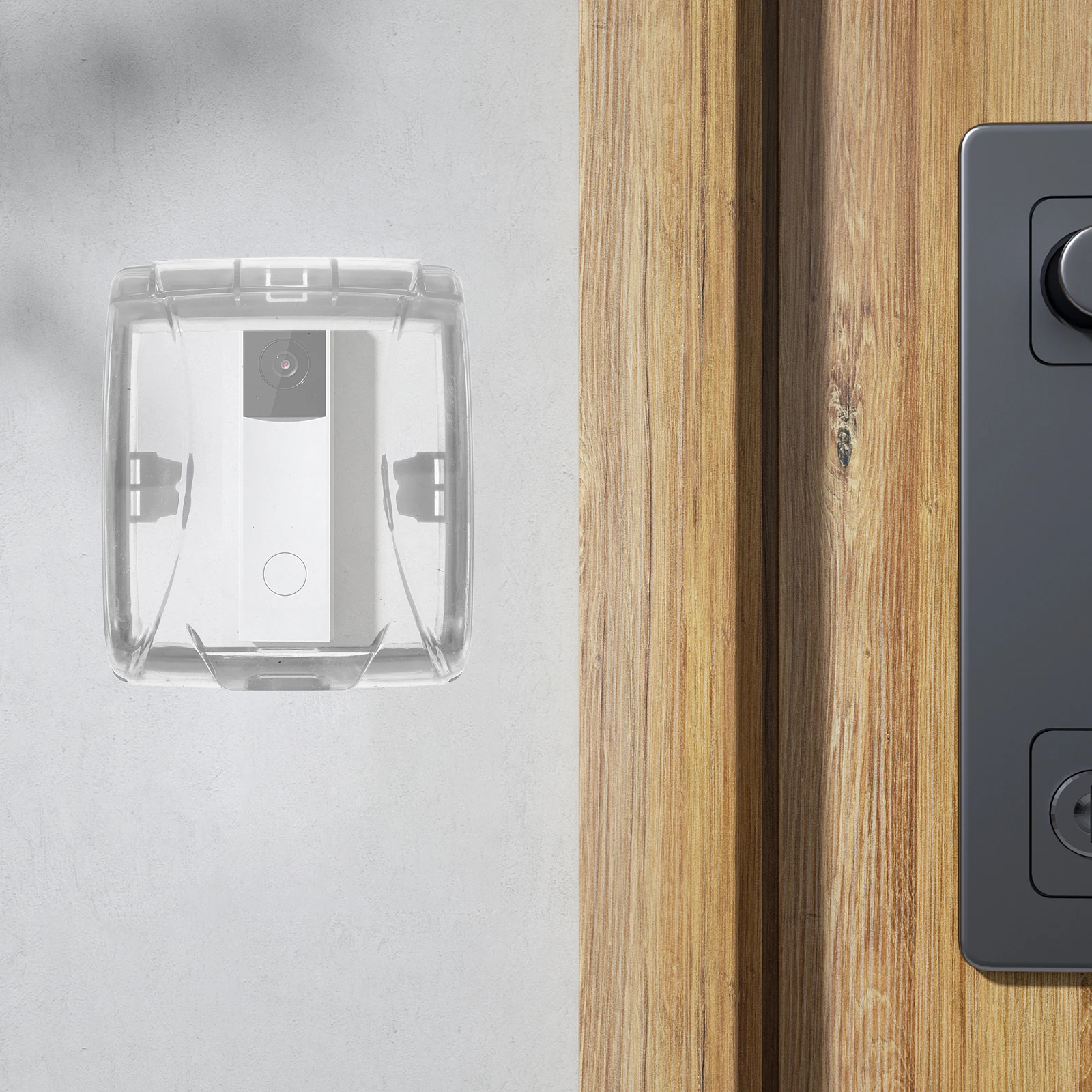 

Waterproof Doorbell Cover Transparent Outdoor Receptacle Socket Protector Door Bell Chime