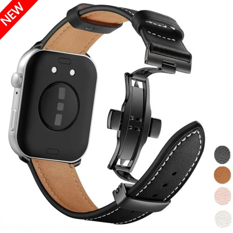 高品質レザーストラップ Huawei Watch Fit 4 3用 バタフライバックルブレスレット コレア リストバンド Huawei Watch Fit 4 Proバンド用