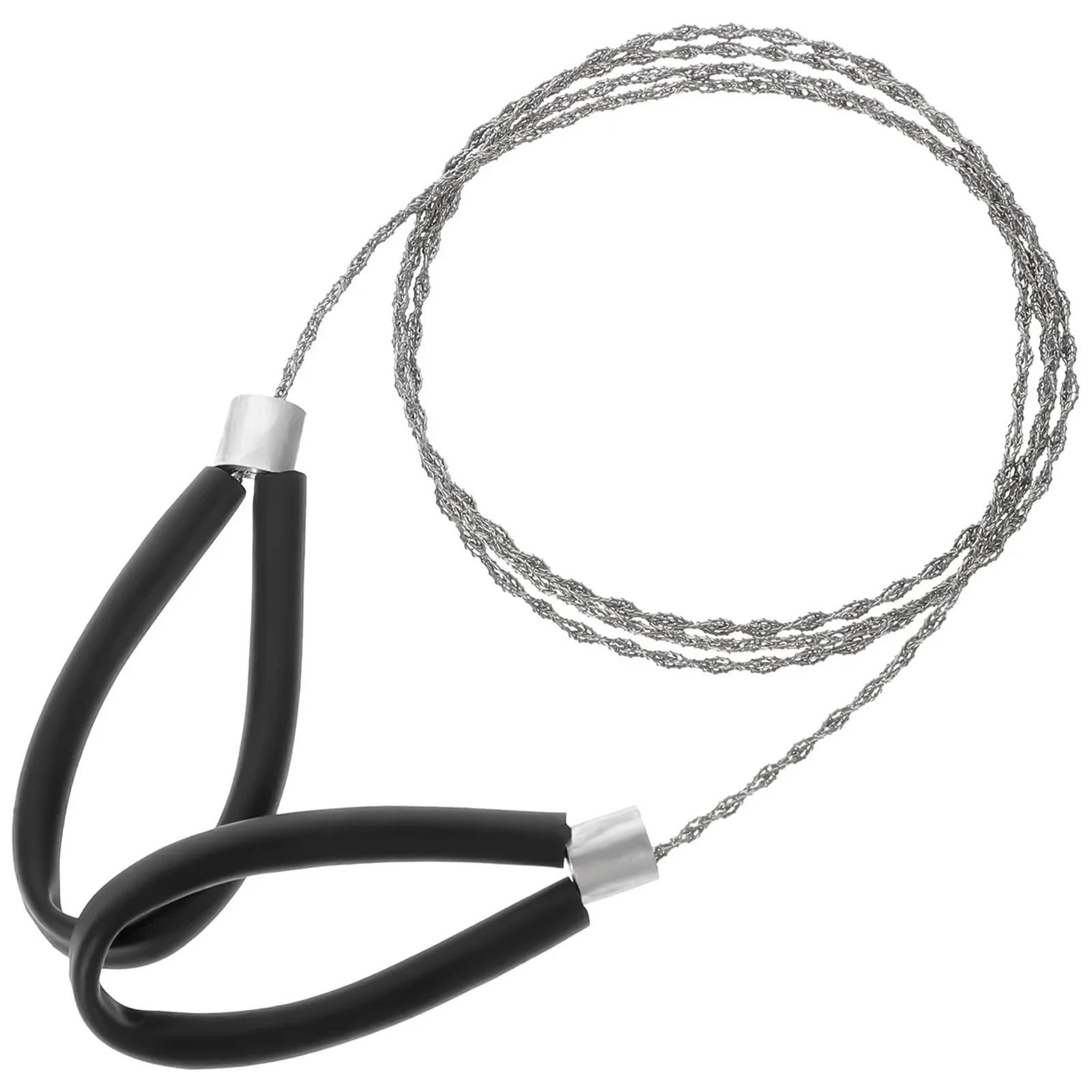 Sierra de cable de acero inoxidable de 3 piezas, sierra de alambre de supervivencia de 32,28 "para corte de metal/PVC: camping de emergencia, senderismo, caza y uso doméstico