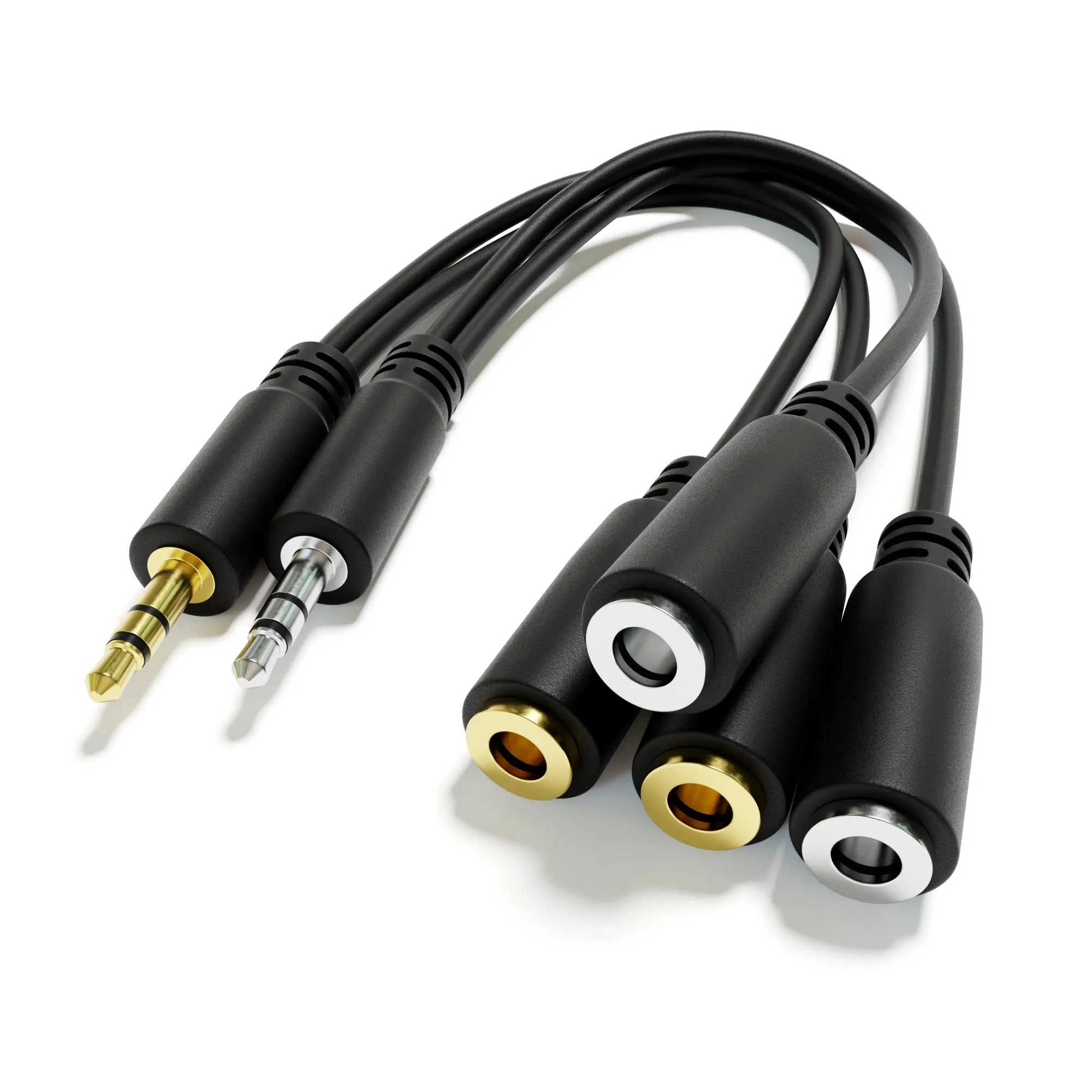 ExcelValley - Audio AUX Splitter Cables - Y Adapter - Stereo Mini Jack TRS 3.5mm 1/8