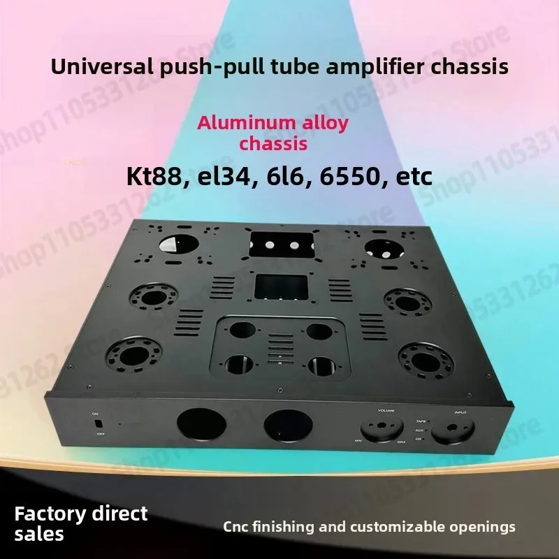 Universal Push-Pull Amplifier Chassis, Aluminum Alloy DIY Enclosure for Tube Preamplifier, Customizable