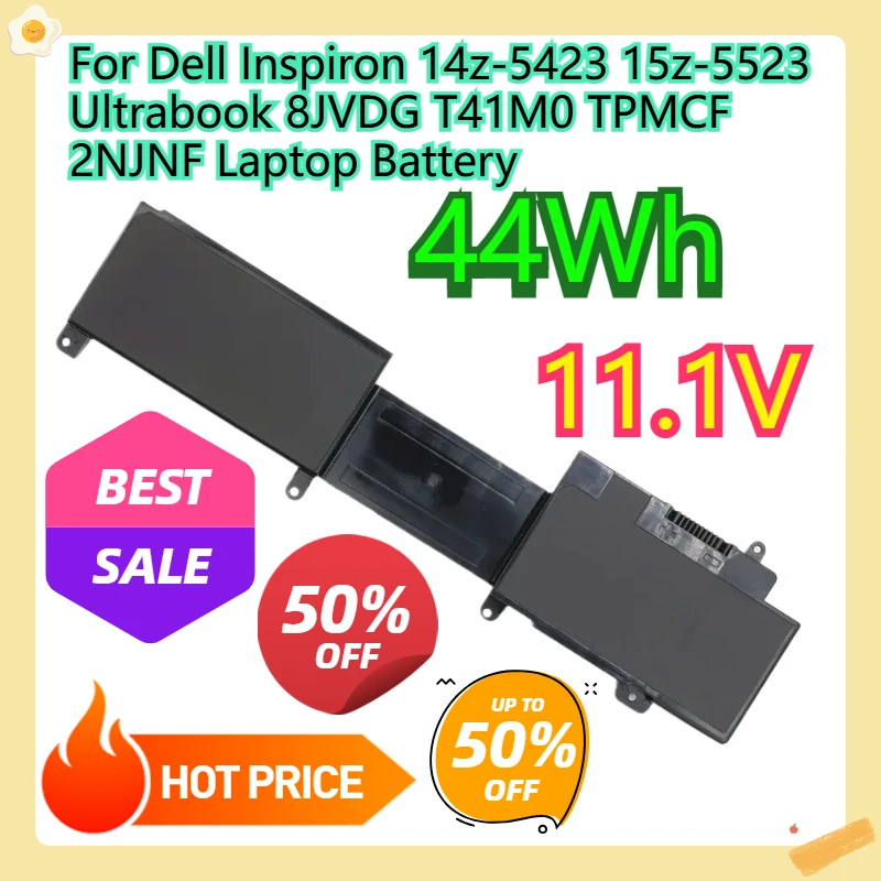 

For Dell Inspiron 14z-5423 15z-5523 Ultrabook 8JVDG T41M0 TPMCF 2NJNF Laptop Battery 11.1V 44WH