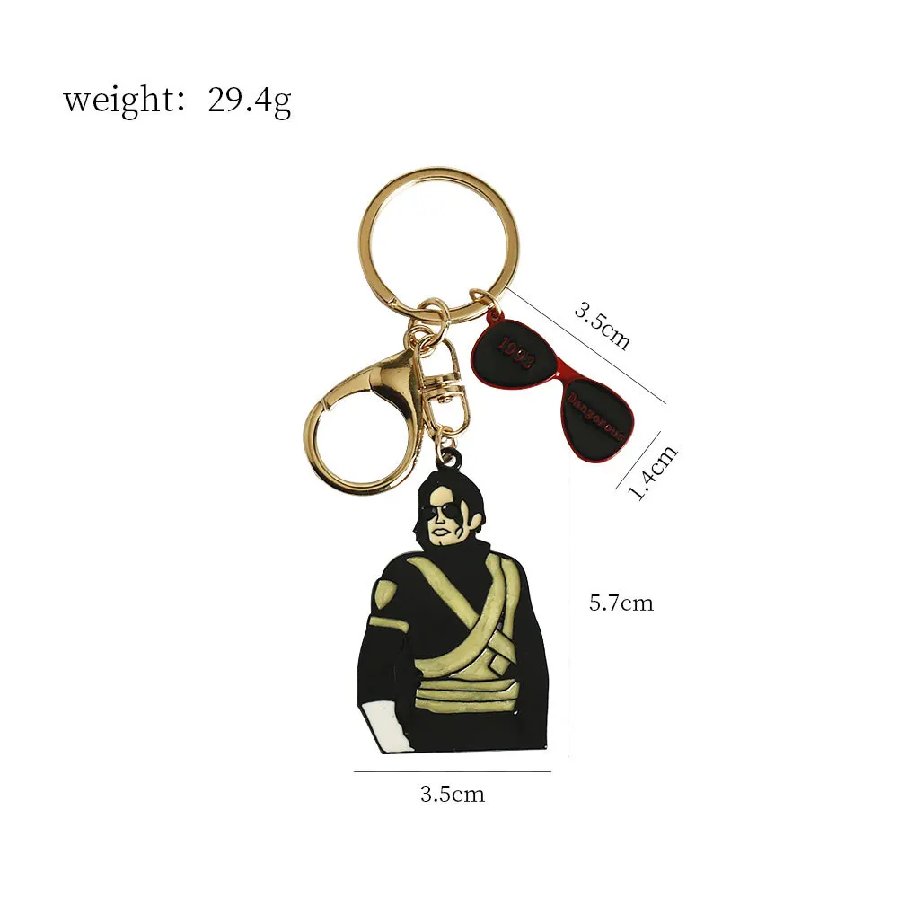 singer keychain of Dance Jackson Keychain Classic Singer Key Ring Holder Pendant Key Chains Michael Jackson Men\'s and Women\'s