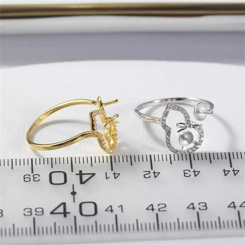 Solid S925 Sterling Silver Pearl Ring Settings Findings & Accessories - for Jewelry Making Bulk Wholesale Craft Supplies 6-8mm