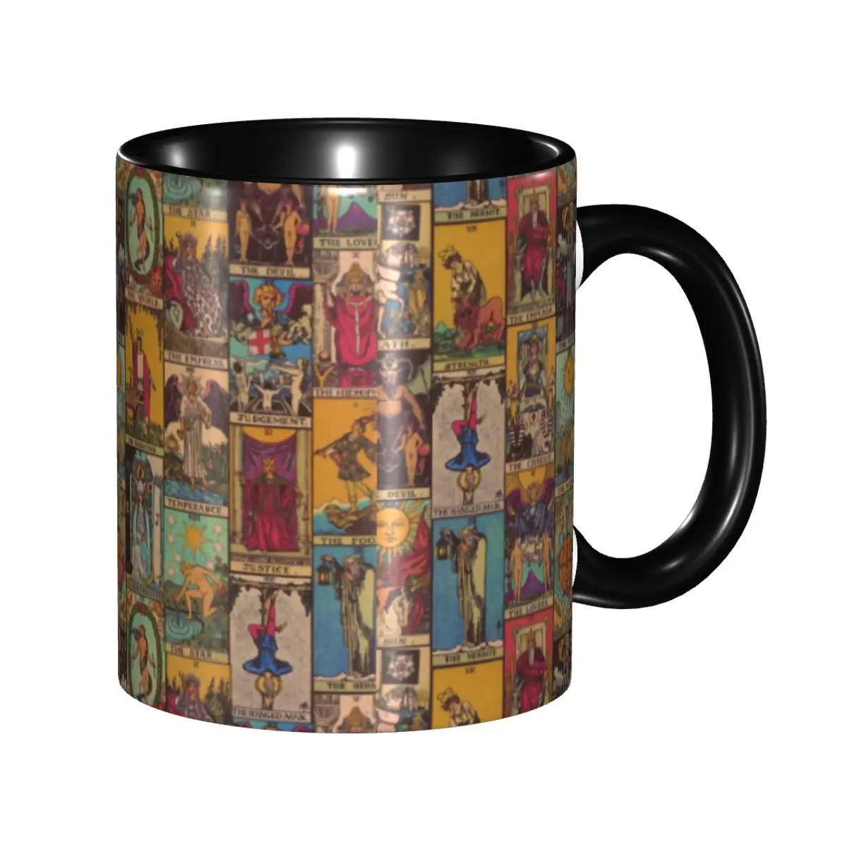 

Personalized The Major Arcana Of Tarot Vintage Patchwork Coffee Mugs DIY Occult Witch Spiritual Ceramic Tea Milk Cup