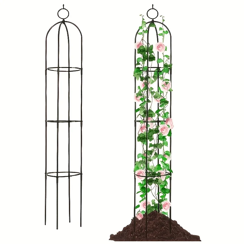 Metall-Gartenspalier Pflanzenstütze Kletterblumen-Gestell Höhenverstellbar Hochwertige Außendekoration für den Hof Kletterhilfe – Detail 4