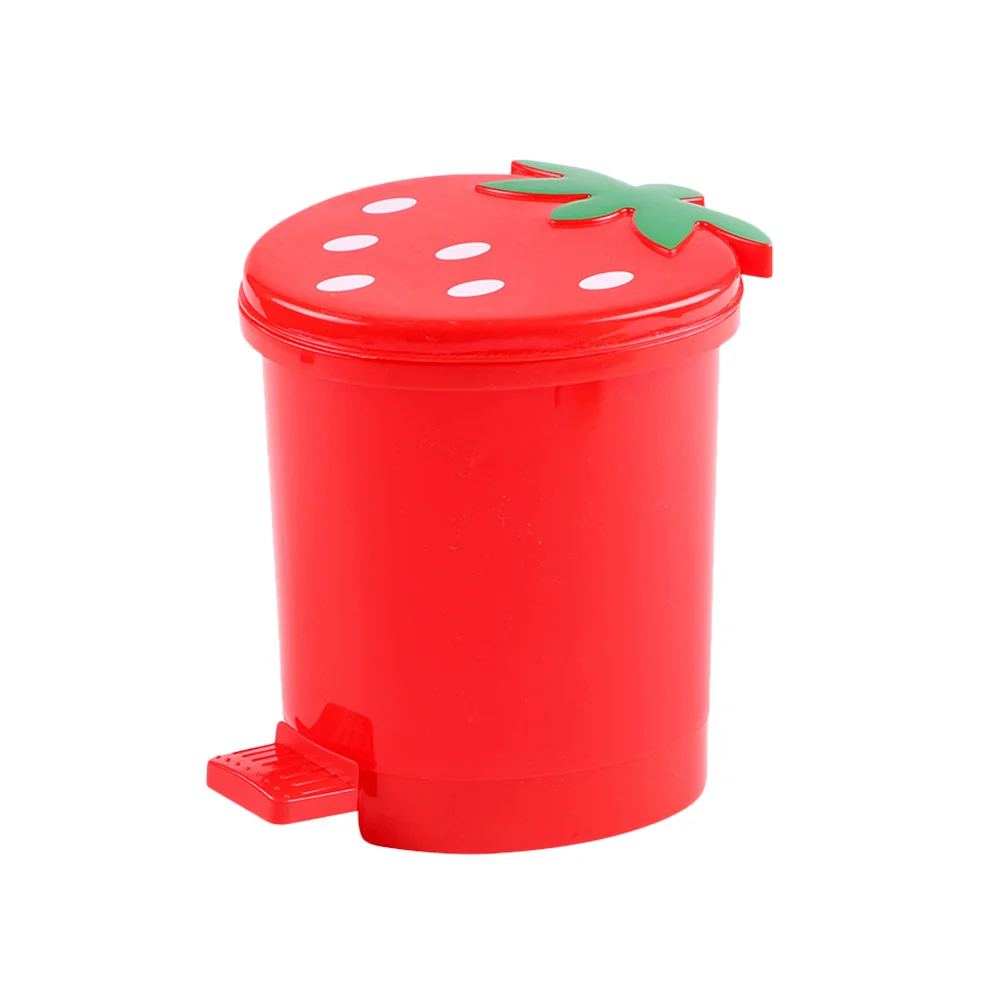 

Waste Desktop Trash Can Office Strawberry Shaped Organizer Red Adorable Garbage Storage