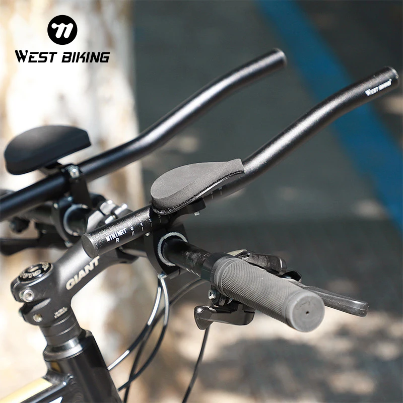 

WEST BIKING Aluminum Alloy TT Handlebar MTB Road Bike Aerodynamic Triathlon Rest Aero Extension Cycling Handle Bar Bicycle Parts