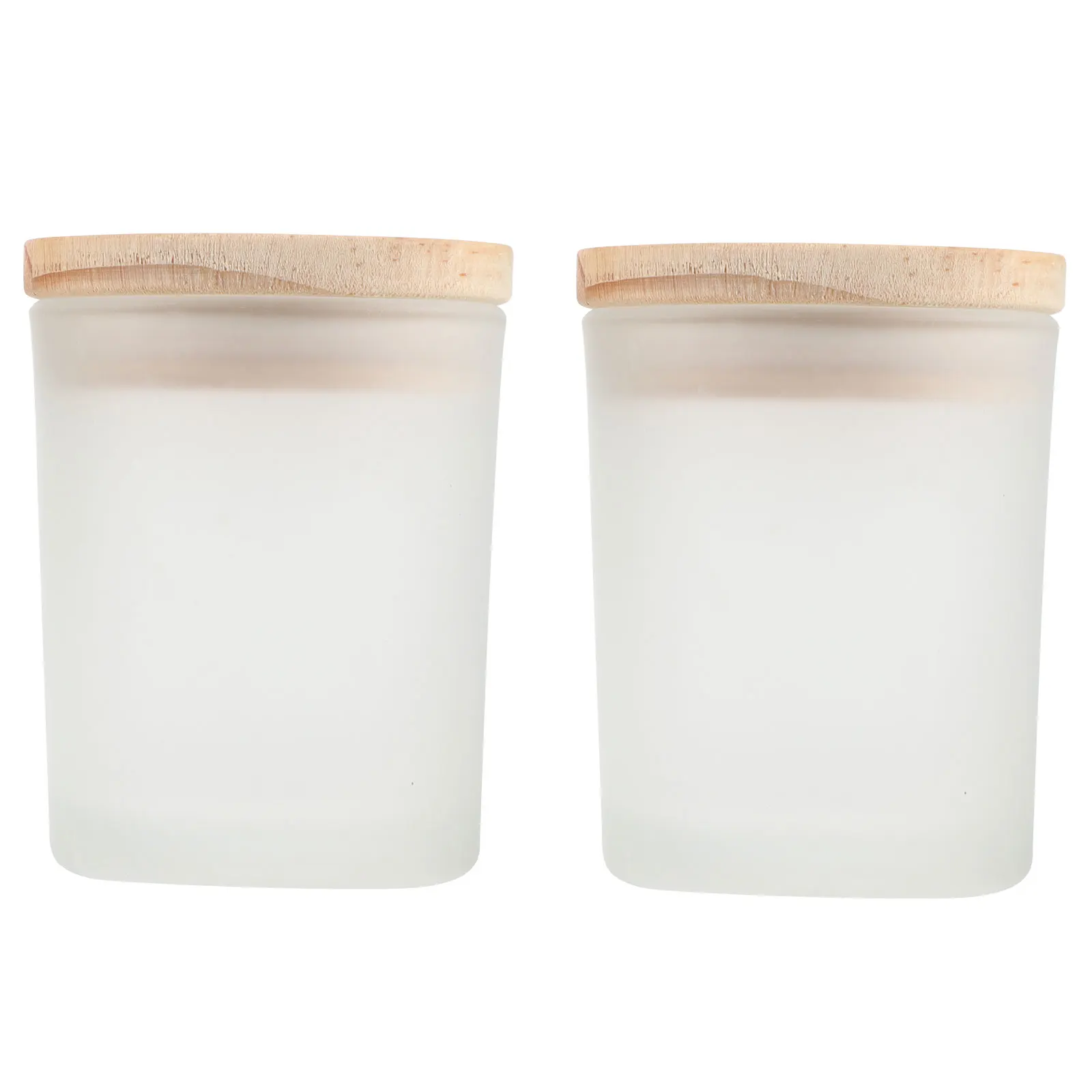 

2pcs Fire-Resistant Cups Premium Glass Wood Diy Containers For Aromatherapy Home Decor Tea Light Holders Votive