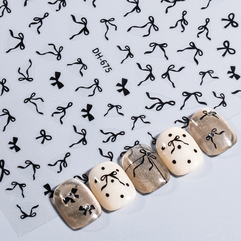 DIY Manicure Supplies Decor Bowknot Ribbon Nail Stickers Mini Kawaii Lace Bow Tie Design Self-Adhesive Nail Art Decals