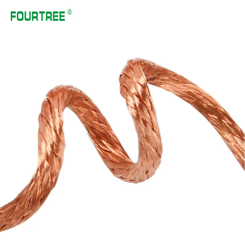 10Meters Bare Pure Copper Tinned Copper Wire Round Stranded Braid Wire Tape Conductive Copper Rope Soft Connection Grounding