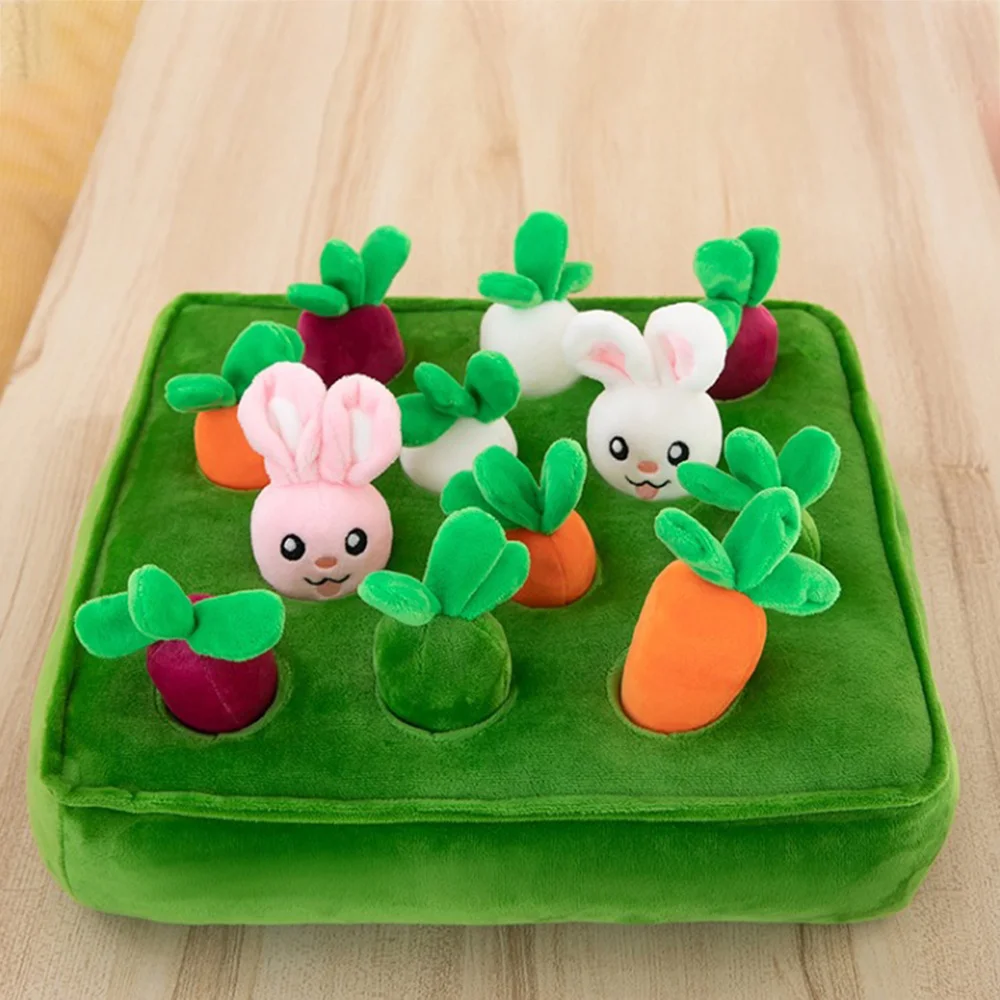 Juguete de zanahoria y rábano con 10 zanahorias y 2 conejos, juguetes educativos para edades tempranas para niños