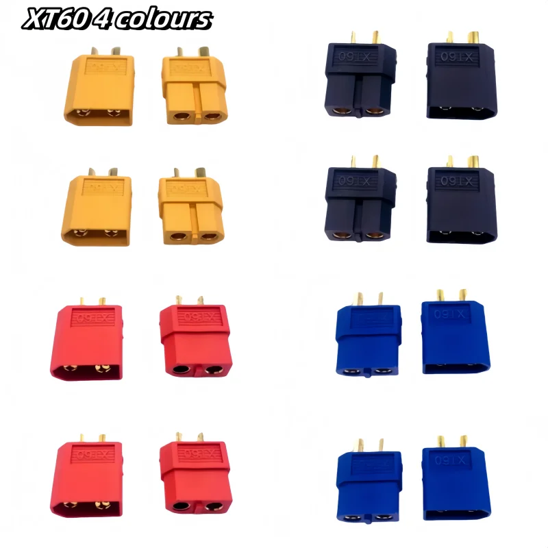 

6Pairs/12pcs XT60 Yellow Red Blue Black Male Female Connectors Plugs For RC Lipo Battery Drone Airplane Car Accessories