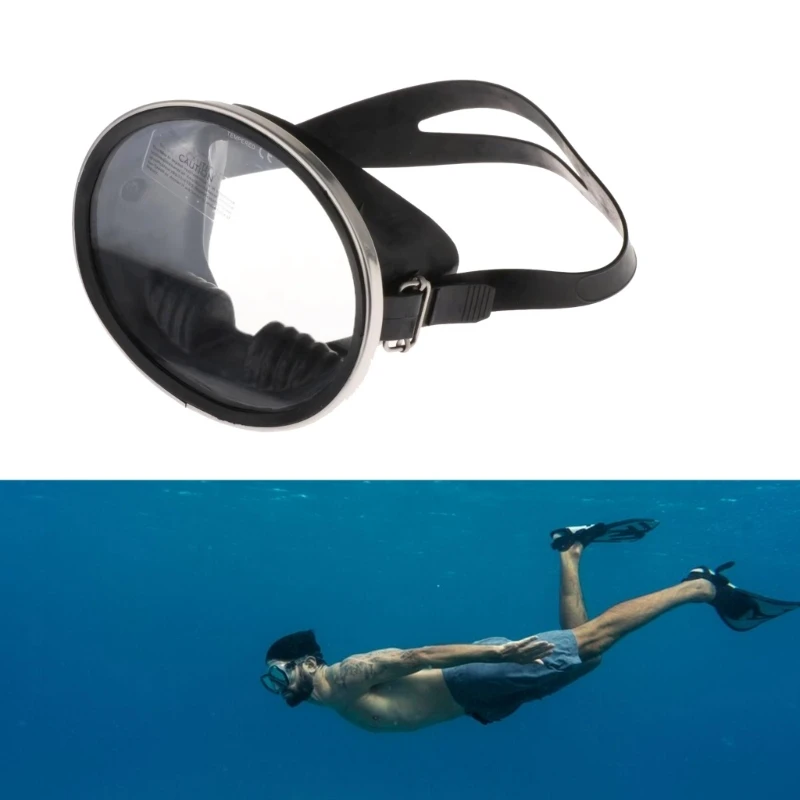

Professional Diving Mask Ovals Clear Panoramic Goggle Tempered Glass Underwater Diver Mask Diving Goggle 69HD