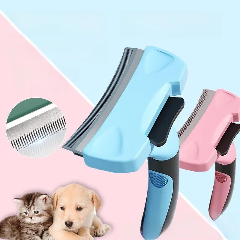 ペットグルーミングコーム-犬の毛取りブラシ-猫用美容ツール-長毛テディ犬用コーム-抜け毛除去ツール-ペット用品-クリーニング